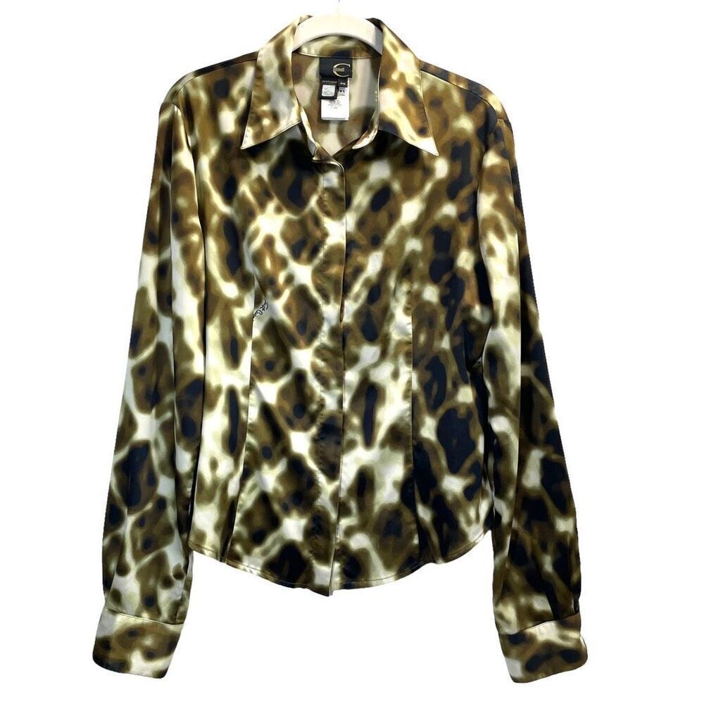 Roberto Cavalli abstract print button up shirt blouse Size 46IT US L designer ju
